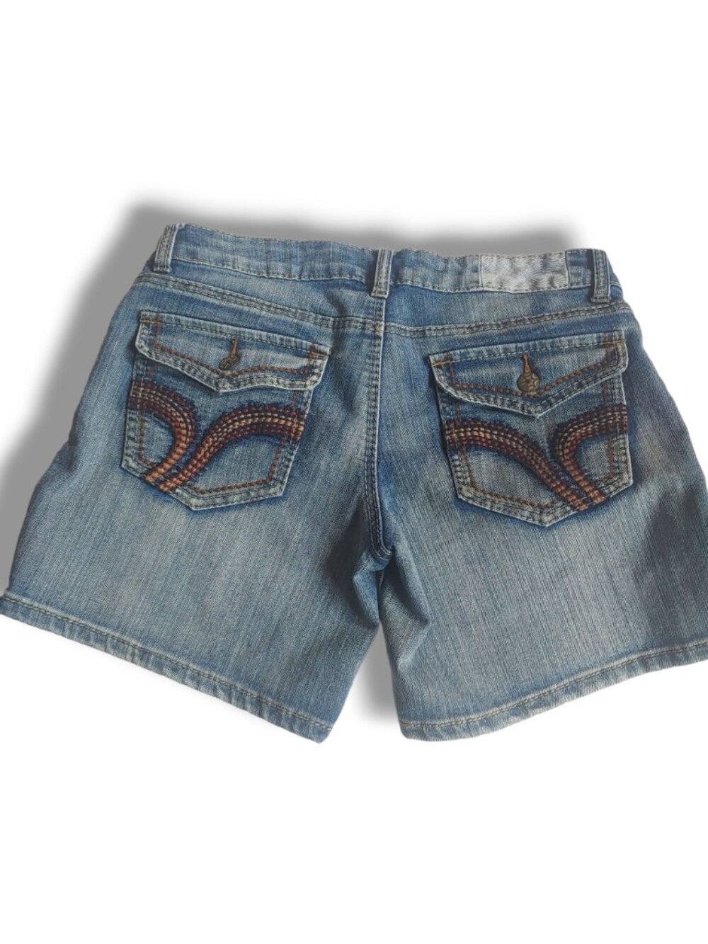 Vanilla Star jean shorts womens 13 denim medium wash heavy-stitching